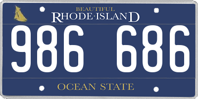 RI license plate 986686