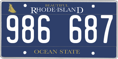 RI license plate 986687