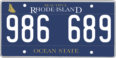 RI license plate 986689