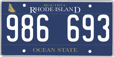 RI license plate 986693
