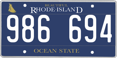 RI license plate 986694