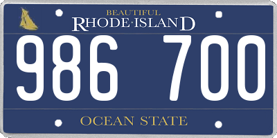 RI license plate 986700