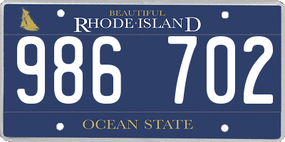 RI license plate 986702