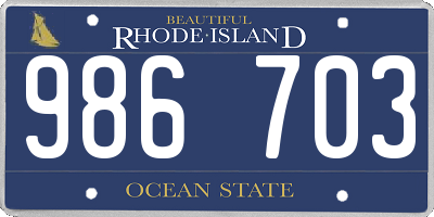 RI license plate 986703