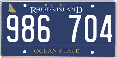 RI license plate 986704