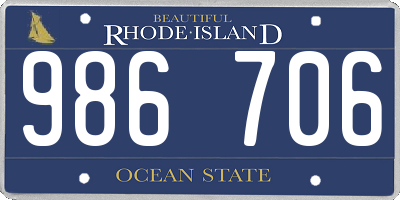 RI license plate 986706