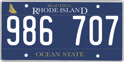 RI license plate 986707