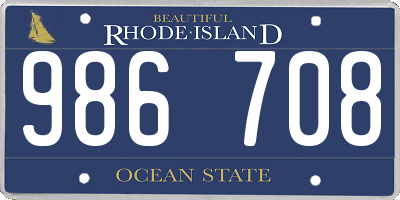 RI license plate 986708