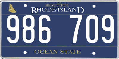 RI license plate 986709