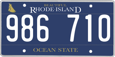 RI license plate 986710