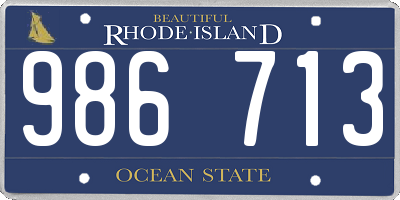 RI license plate 986713