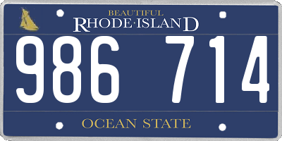 RI license plate 986714