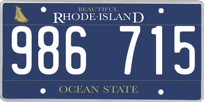 RI license plate 986715