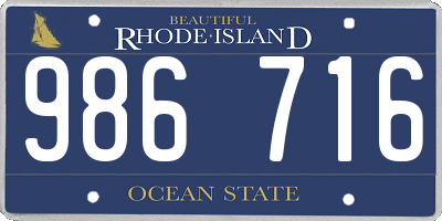 RI license plate 986716