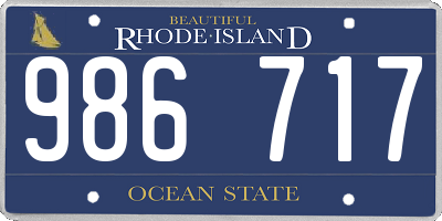 RI license plate 986717