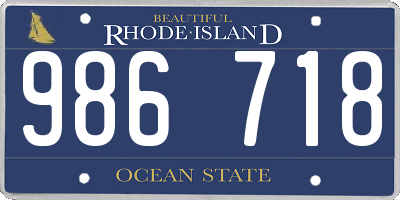 RI license plate 986718