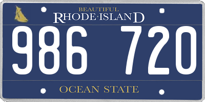 RI license plate 986720