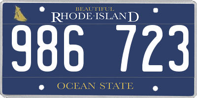 RI license plate 986723