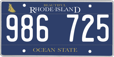 RI license plate 986725