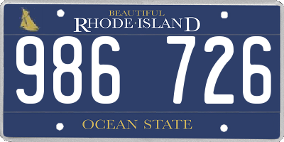 RI license plate 986726