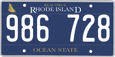 RI license plate 986728