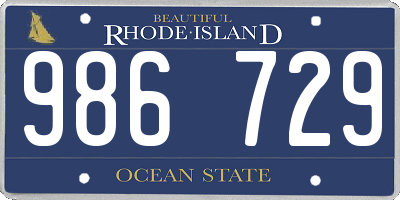 RI license plate 986729