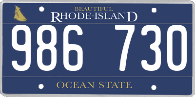 RI license plate 986730