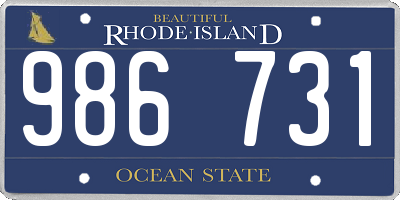 RI license plate 986731