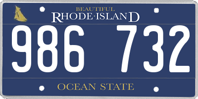 RI license plate 986732