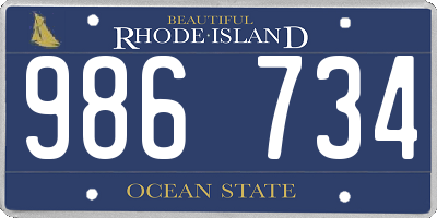 RI license plate 986734