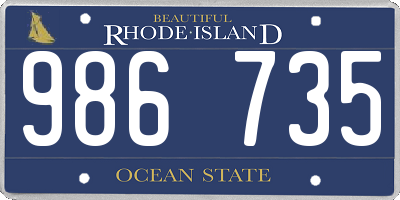 RI license plate 986735