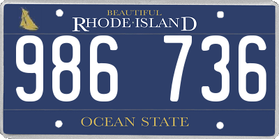 RI license plate 986736