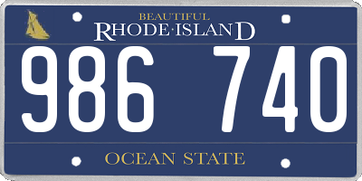 RI license plate 986740