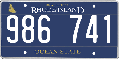 RI license plate 986741