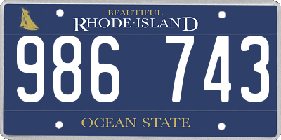 RI license plate 986743