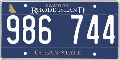 RI license plate 986744