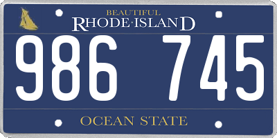 RI license plate 986745