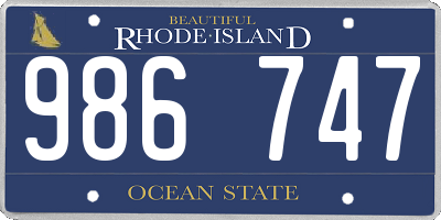 RI license plate 986747