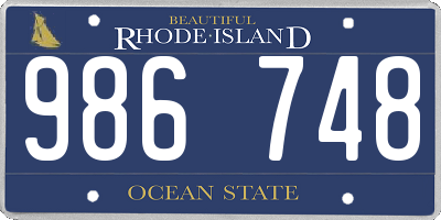 RI license plate 986748