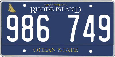 RI license plate 986749