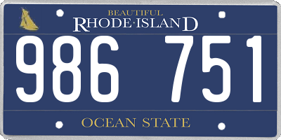 RI license plate 986751