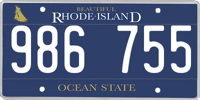 RI license plate 986755