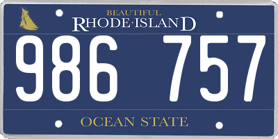 RI license plate 986757