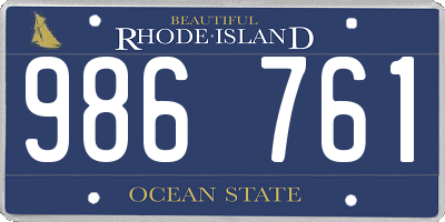 RI license plate 986761