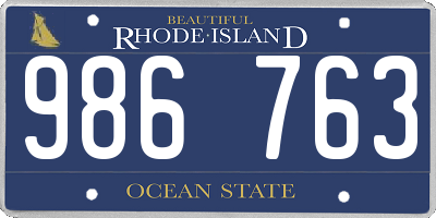 RI license plate 986763