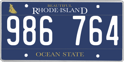 RI license plate 986764