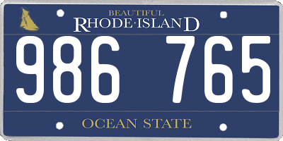 RI license plate 986765