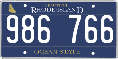 RI license plate 986766