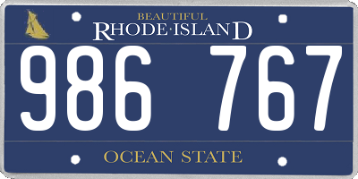 RI license plate 986767