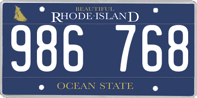 RI license plate 986768